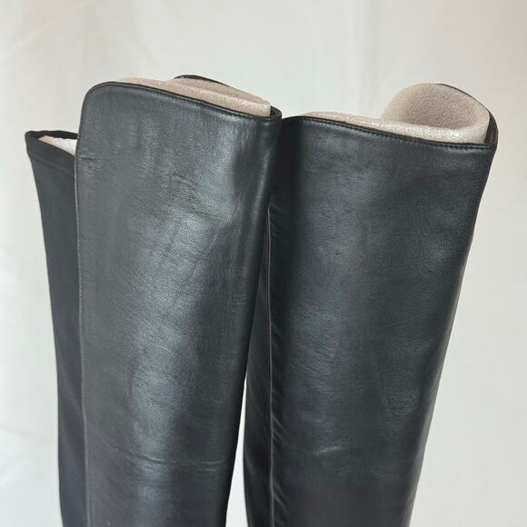 Stuart Weitzman Black Leather Over The Knee Boots Size 9 - Picture 9 of 16